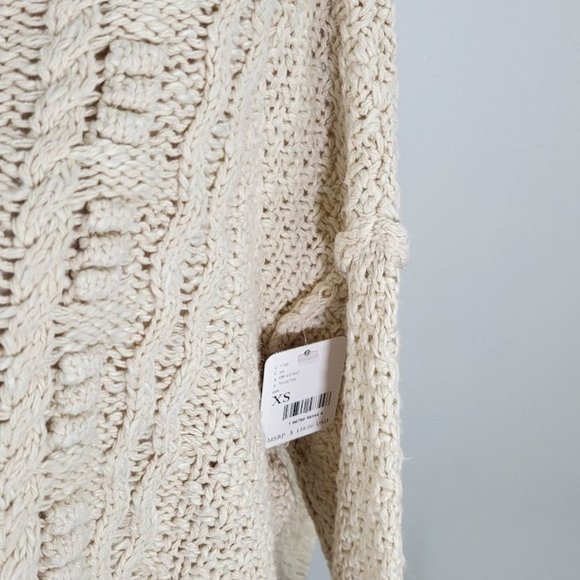 FREE PEOPLE  changing tides cropped sweater Sz XS NEW - Picture 4 of 10